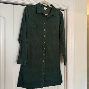 J. Crew Women's Dark Green Long Sleeve Corduroy Dress